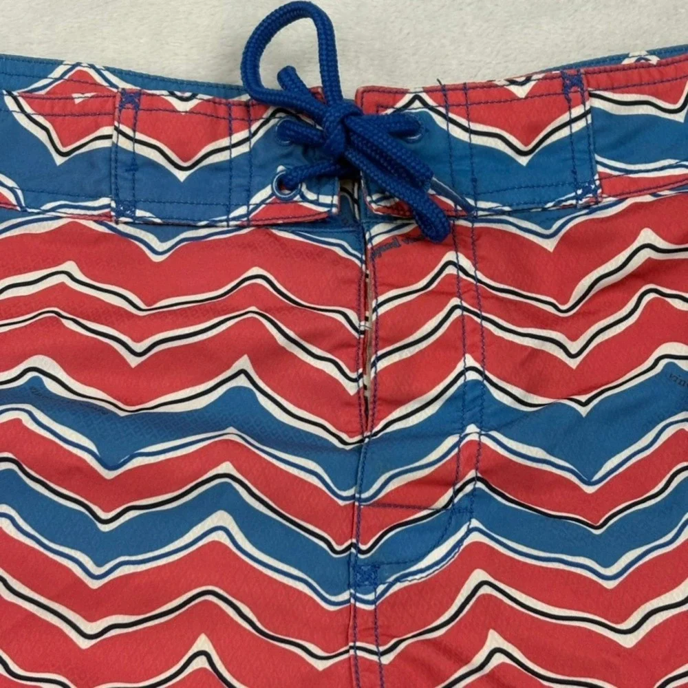 Vineyard Vines Mens 32 Zig‎ Zag Swim Trunks Quick‑Dry Drawstring Casual Beach